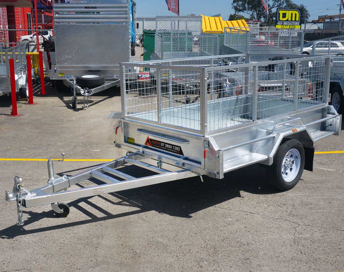 7x4 Box Trailer 750Kg with 600mm Cage, Spare Wheel and 12 Months Rego